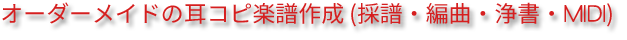 オーダーメイドの耳コピ楽譜作成 (採譜・編曲・浄書・MIDI)